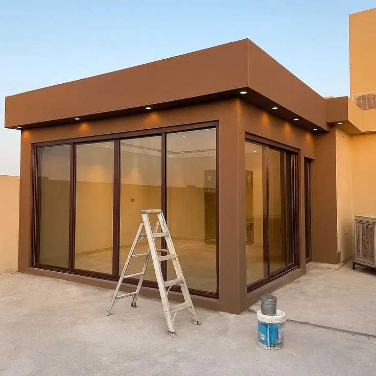 تكلفة بناء مجلس زجاجي مودرن مع تشطيبات أنيقة في الرياض